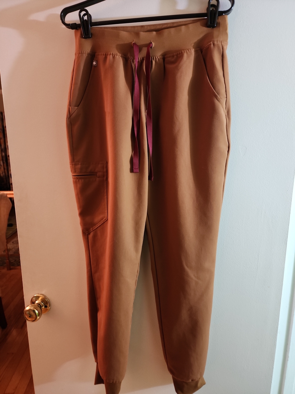 Figs Zamora Drawstring Waist Mocha Color Scrub Pants